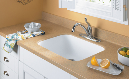 Kitchen sink with lemons K080 306 Ginger Root Mist Formica Solid Surfacing