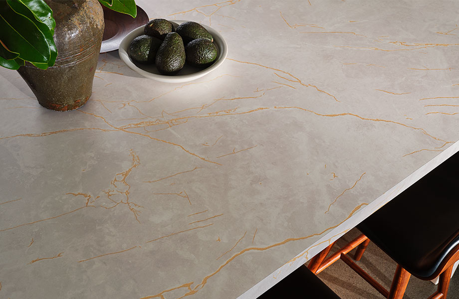 InDepth 8253-DP Gold Veined Taupe Marble